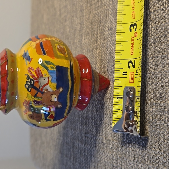 Le Bien 2005 Reverse Hand Painted Toy Train Glass Ornament - Picture 9 of 10